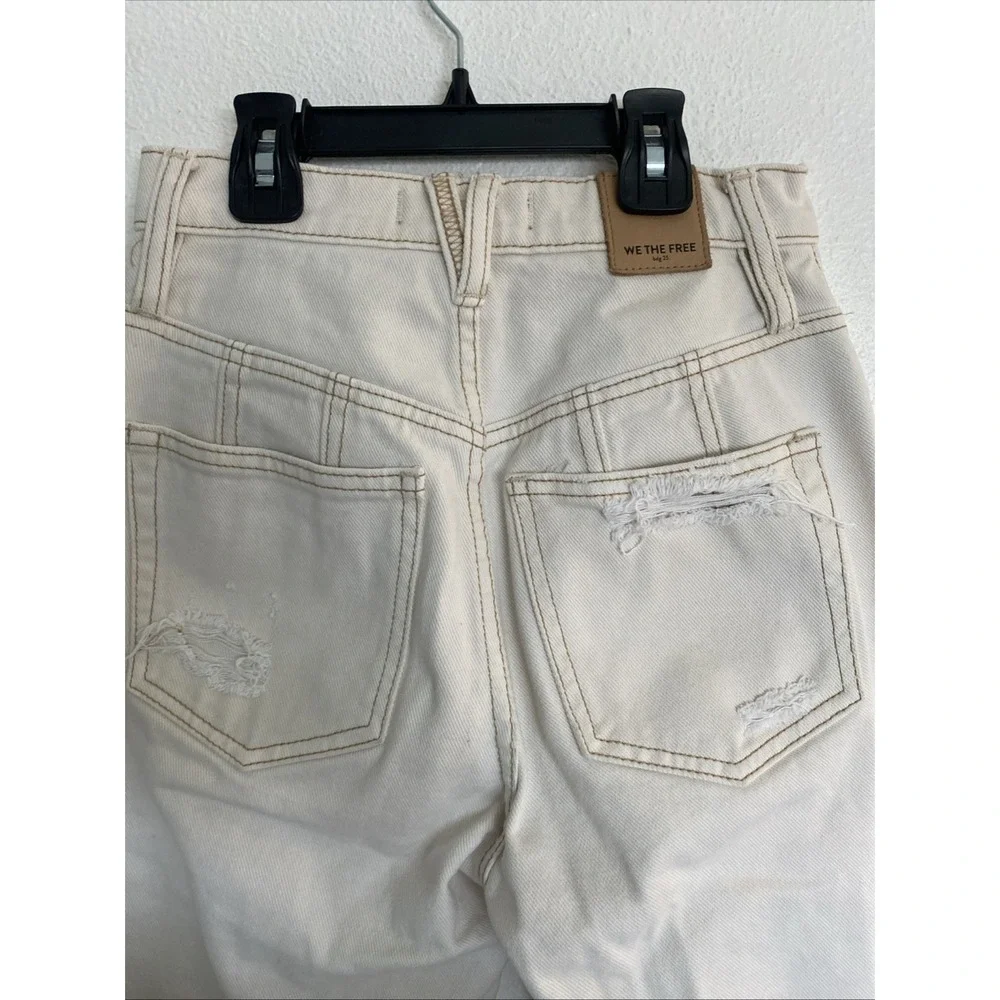 We The Free Crvy WomensJeans‎ Cream 24 High Rise Classic Boho Distressed